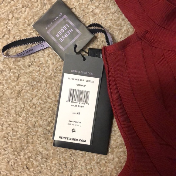 Herve Leger Dress Ruby Red - Picture 4 of 5